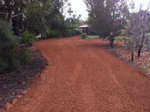Crushed pea gravel driveway by Purcell's earthmoving SOR Perth WA